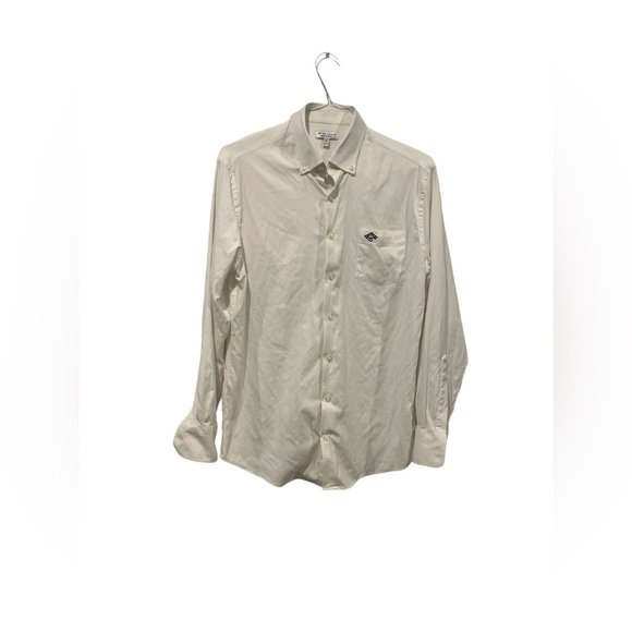 Peter Millar Other - Peter Millar Golf Polo Shirt Men’s Medium White Stretch Long Sleeve Logo EUC